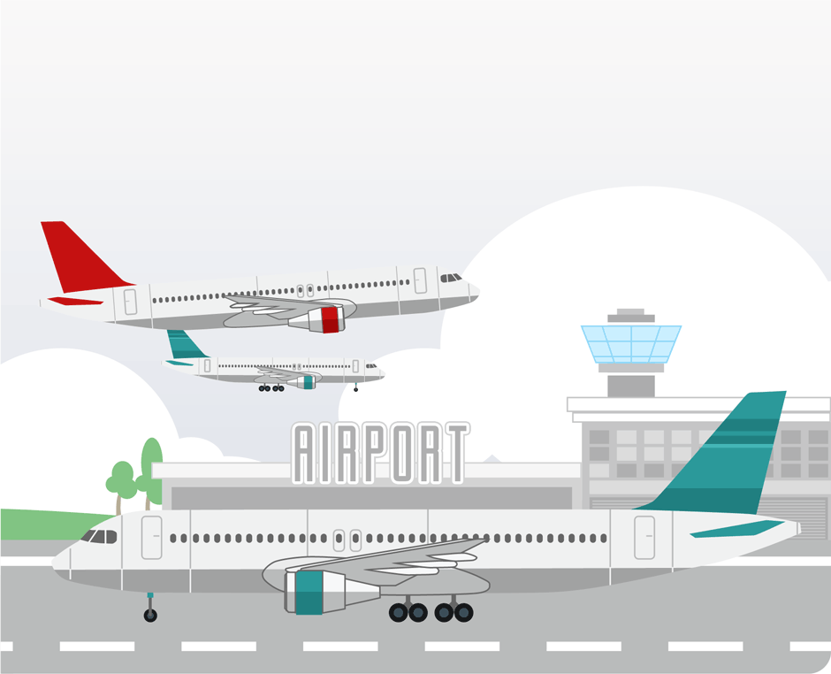 Fly to Gate - Vektorgrafik, Infografik