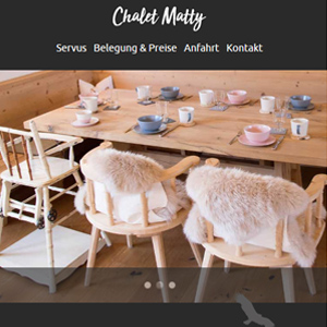Chalet Matty - Reith im Alpbachtal, Tirol, Webdesign, Screendesign